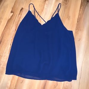 blue scallop tank top